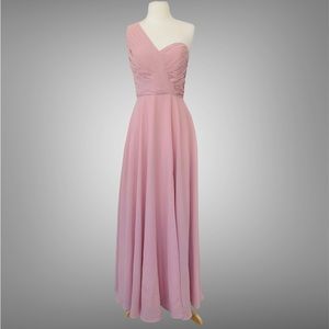 NWT Warm Notices One Shoulder High Split Chiffon Dress 10